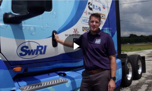 Test driving the H2-ICE demo truck